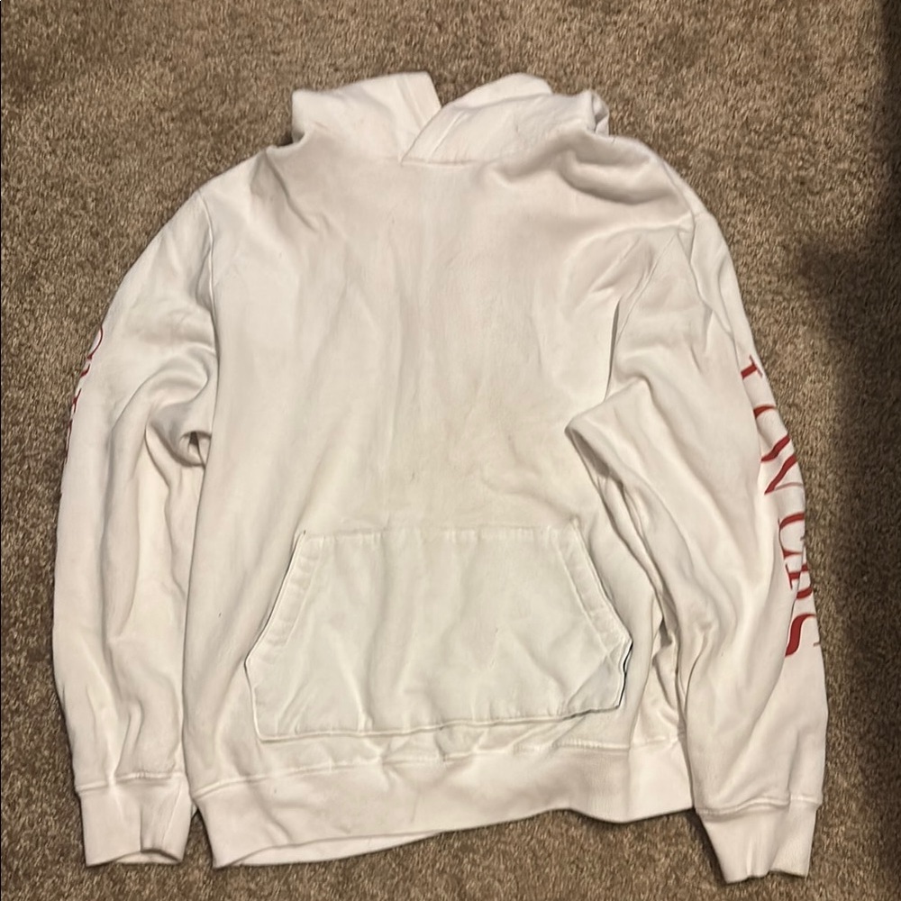 AMIRI White and Red Sweatshirt with Long Sleeves and High Collar